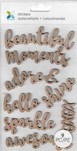 words - Momenta Dimensional stickers - Inspirational words - wood