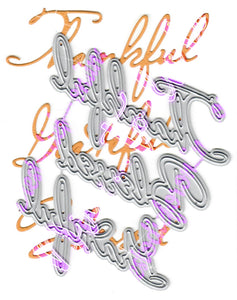 Dies ... to die for metal cutting die - Thankful Grateful Blessed word set
