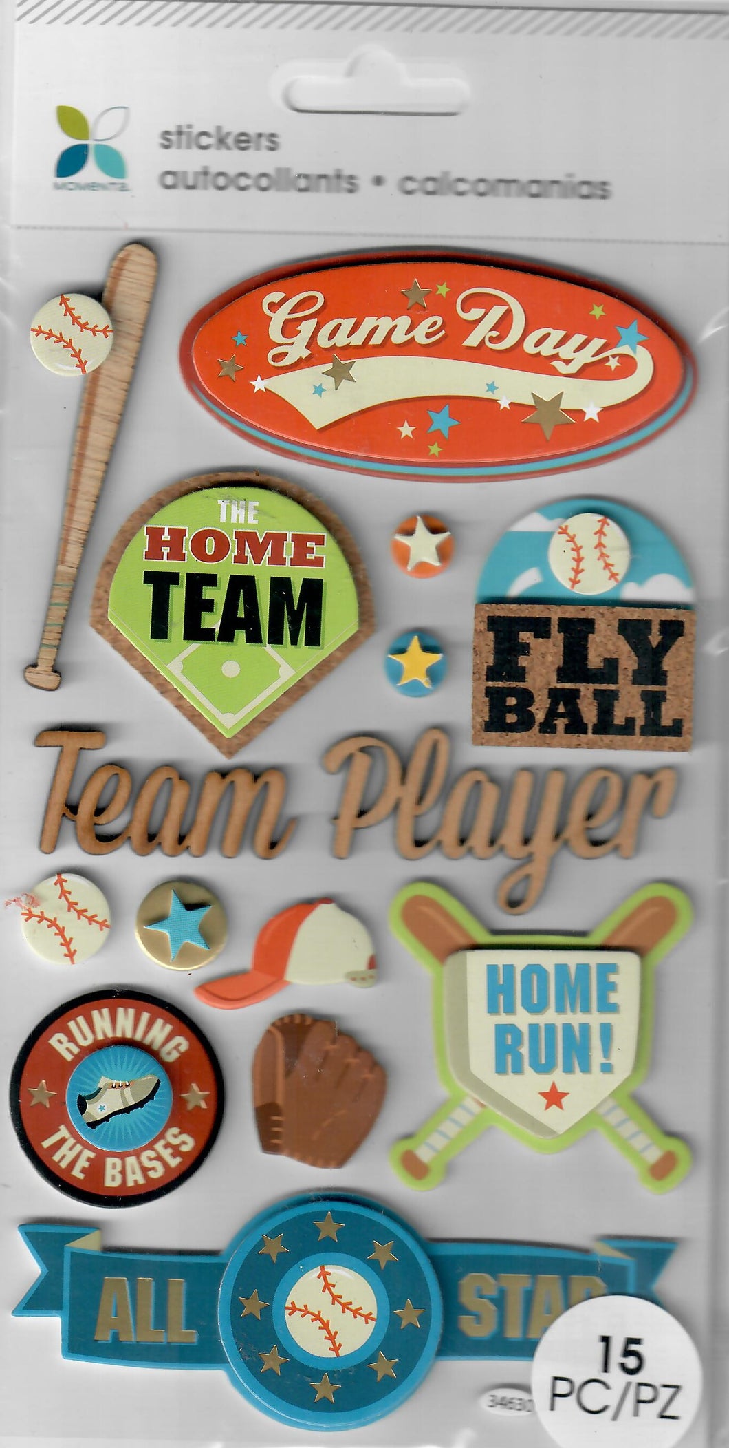 ATD Momenta Dimensional stickers - Home run baseball