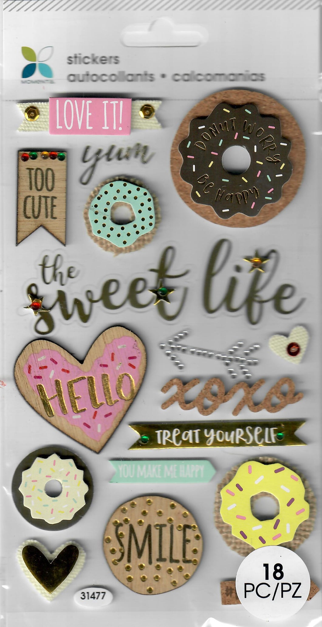 Food - Momenta Dimensional stickers - The sweet life donuts