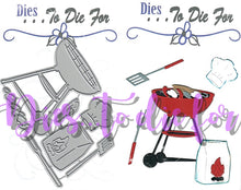 Load image into Gallery viewer, Dies ... to die for metal cutting die - Charcoal Grill / chef hat / steak