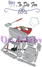 Load image into Gallery viewer, Dies ... to die for metal cutting die - Charcoal Grill / chef hat / steak