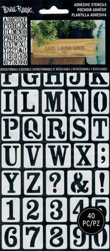 Brea Reese adhesive stencils - Uppercase  40 pc.