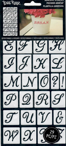 Brea Reese adhesive stencils - Script 29 pc.
