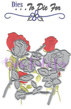 Load image into Gallery viewer, Dies ... to die for metal cutting die -  Long stem roses flower die set