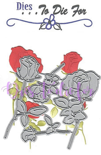 Dies ... to die for metal cutting die -  Long stem roses flower die set