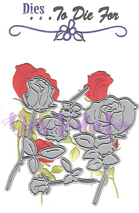 Dies ... to die for metal cutting die -  Long stem roses flower die set