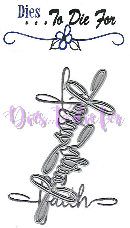 Dies ... to die for metal cutting die - Faith and Jesus word Cross