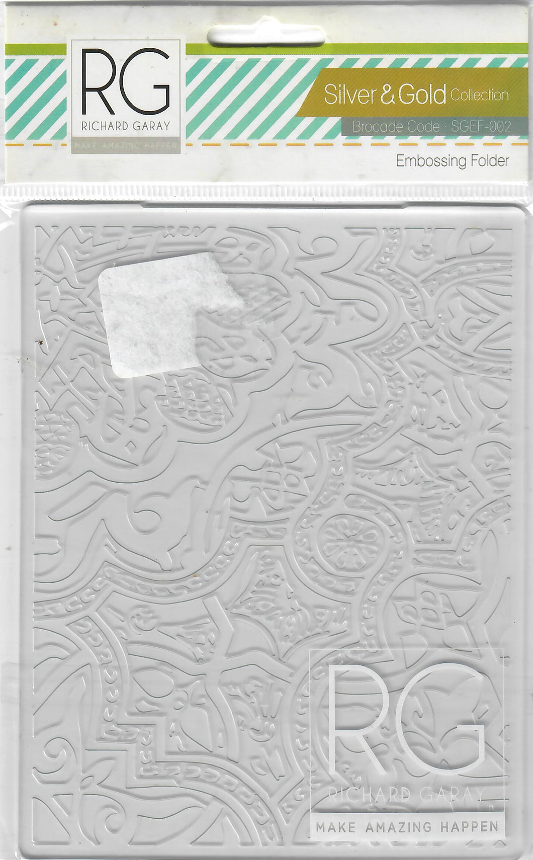 Richard Garay embossing folder A2 - Silver and gold collection  - Brocade code