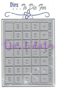 Dies ... to die for metal cutting die - Calendar Grid - A2 size - Removable numbers