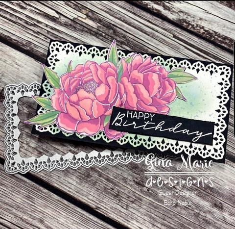 Gina Marie Metal cutting die -  mini Slimline lacey lattice die set