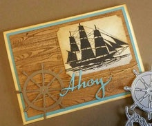 Load image into Gallery viewer, Gina Marie Metal cutting die - Ahoy and ship wheel