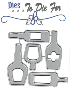Dies ... to die for metal cutting die - Alcohol / Booze Glass Bottle set