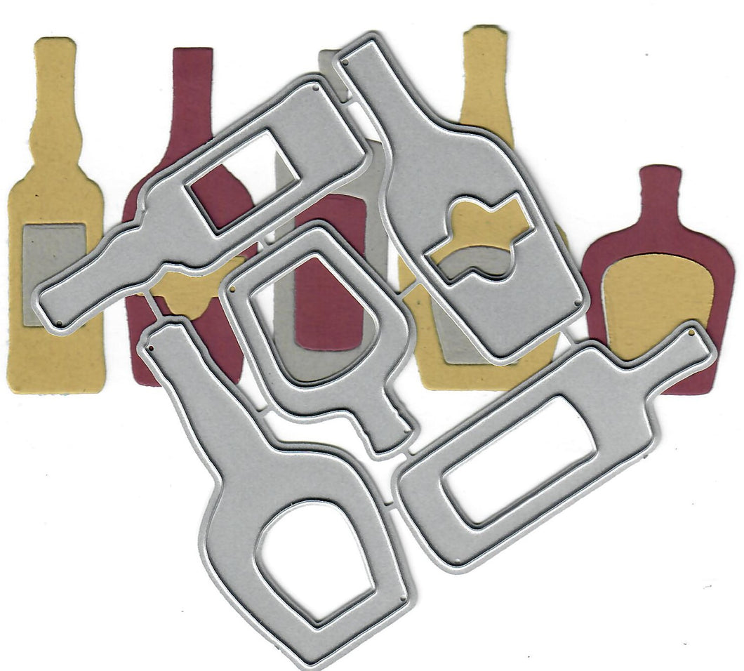 Dies ... to die for metal cutting die - Alcohol / Booze Glass Bottle set