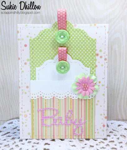 Gina Marie Metal cutting die - Arched stitched tag