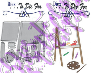 Dies ... to die for metal cutting die - Art Easel - Palette paint crayons
