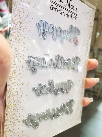 Gina Marie Metal cutting die - Birthday words - Happy Blessings wishes