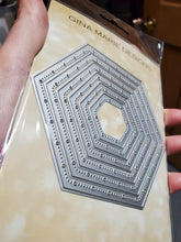 Load image into Gallery viewer, Gina Marie Metal cutting die - Big and little pierced chain Hexagon