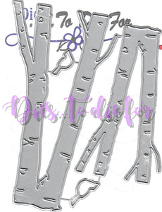 Dies ... to die for metal cutting die - Birch Tree set with Birds