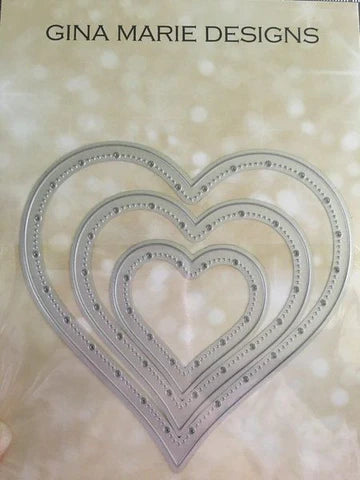 Gina Marie Metal cutting die - Big and little pierced chain Heart