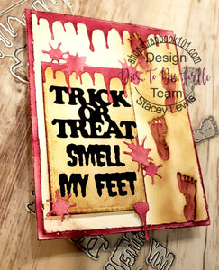 Dies ... to die for metal cutting die - Bloody Feet and Blood Splats
