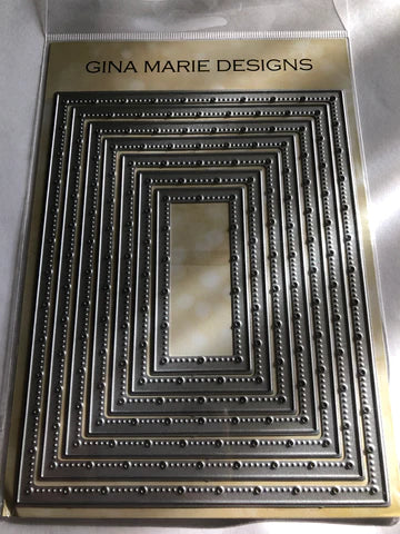 Gina Marie Metal cutting die - Big and little pierced chain Rectangle