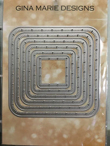 Gina Marie Metal cutting die - Big and little pierced chain rounded Square