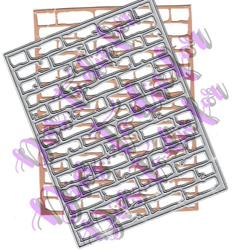 Dies ... to die for metal cutting die - Brick wall background