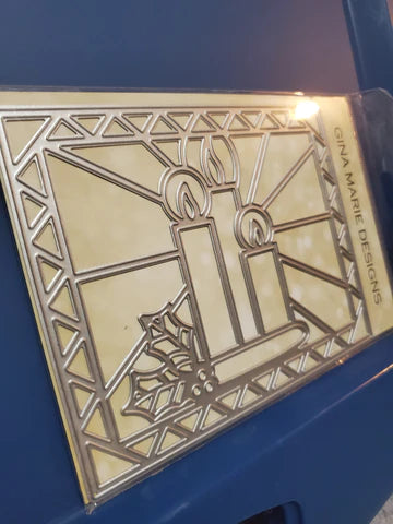 Gina Marie Metal cutting die - Christmas candle A2 stained glass plate