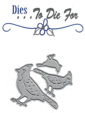 Load image into Gallery viewer, Dies ... to die for metal cutting die - Cardinal Family trio bird - standing