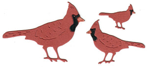 Dies ... to die for metal cutting die - Cardinal Family trio bird - standing