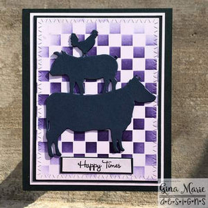 Gina Marie stencil 6x6 -Checker board