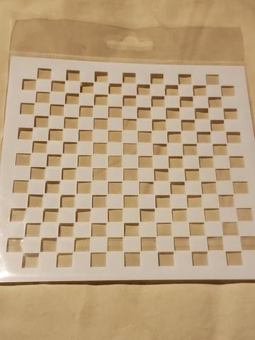 Gina Marie stencil 6x6 -Checker board