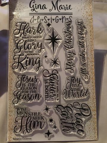 Gina Marie Clear stamp set - RELIGIOUS CHRISTMAS SENTIMENTS