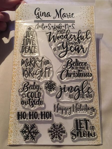 Gina Marie Clear stamp set - Christmas sentiments