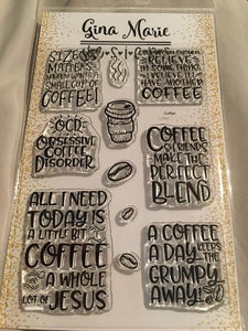 Gina Marie Clear stamp set - Coffee Words