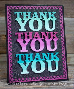 Gina Marie Metal cutting die - Connected Thank You