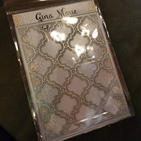 Gina Marie Metal cutting die -  Cottage Lattice cover plate A2 - background