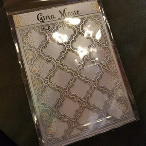 Gina Marie Metal cutting die -  Cottage Lattice cover plate A2 - background