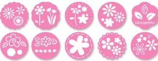 Pebbles Inc Chalk stencils  I Kandee - Flowers