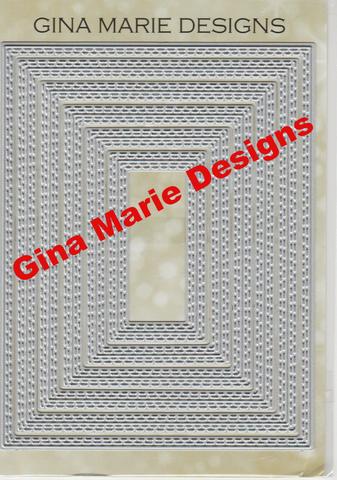 Gina Marie Metal cutting die -  Double stitched Rectangle