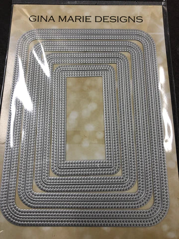 Gina Marie Metal cutting die - Double pierced rounded rectangle in and out