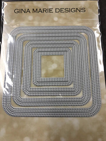 Gina Marie Metal cutting die - Double pierced rounded Square in and out