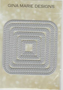 Gina Marie Metal cutting die -  Double stitched Rounded Square