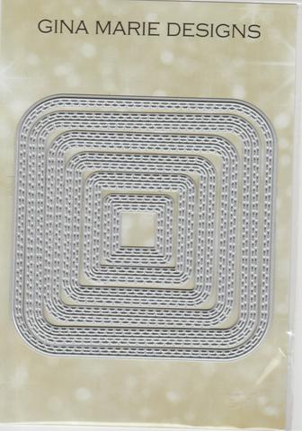 Gina Marie Metal cutting die -  Double stitched Rounded Square