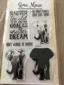 Gina Marie Clear stamp set - Elephant layered