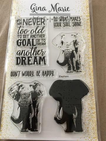 Gina Marie Clear stamp set - Elephant layered
