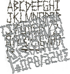 Dies ... to die for metal cutting die - Evin's Alphabet - Log sticks Font