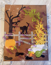 Load image into Gallery viewer, Dies ... to die for metal cutting die - Fall leaf wreath and word