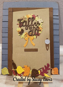 Dies ... to die for metal cutting die - Fall leaf wreath and word